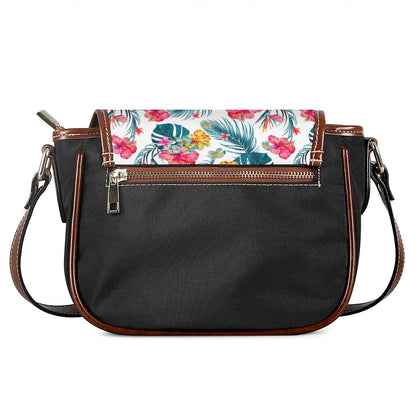 Aloha Hawaii Floral Pattern Print Saddle Bag
