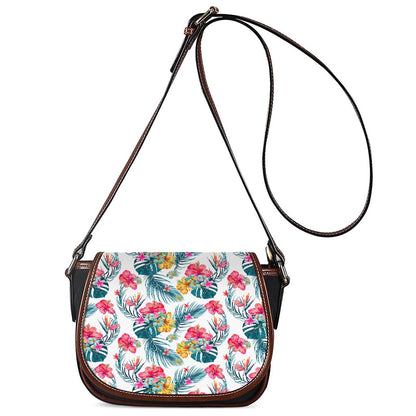 Aloha Hawaii Floral Pattern Print Saddle Bag
