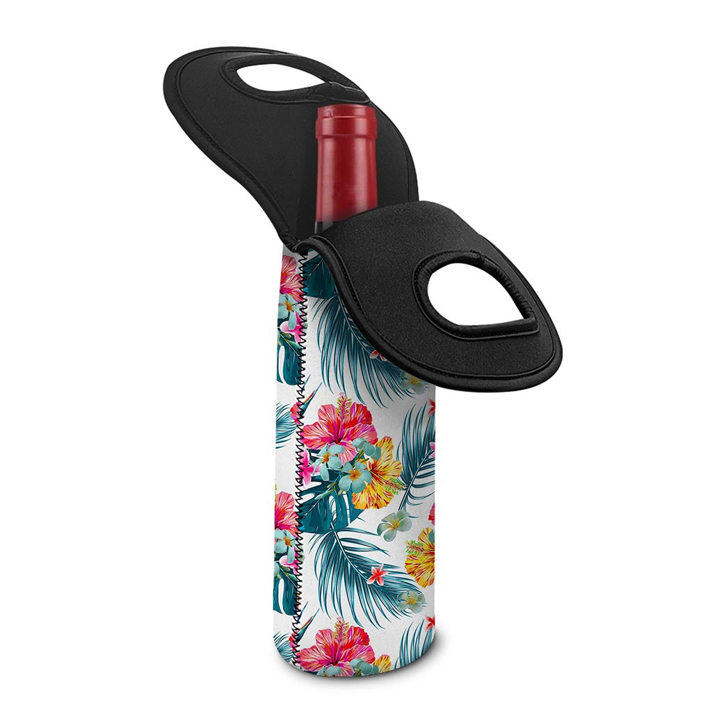 Aloha Hawaii Floral Pattern Print Single Neoprene Wine Tote