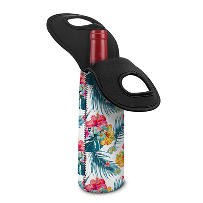Aloha Hawaii Floral Pattern Print Single Neoprene Wine Tote