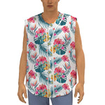 Aloha Hawaii Floral Pattern Print Sleeveless Baseball Jersey