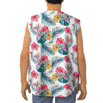 Aloha Hawaii Floral Pattern Print Sleeveless Baseball Jersey