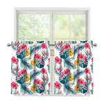 Aloha Hawaii Floral Pattern Print Tier Curtains