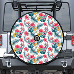 Aloha Hawaii Floral Pattern Print Tire Cover With Camera Hole