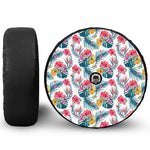 Aloha Hawaii Floral Pattern Print Tire Cover With Camera Hole