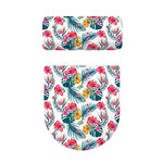 Aloha Hawaii Floral Pattern Print Toilet Lid And Tank Cover Set