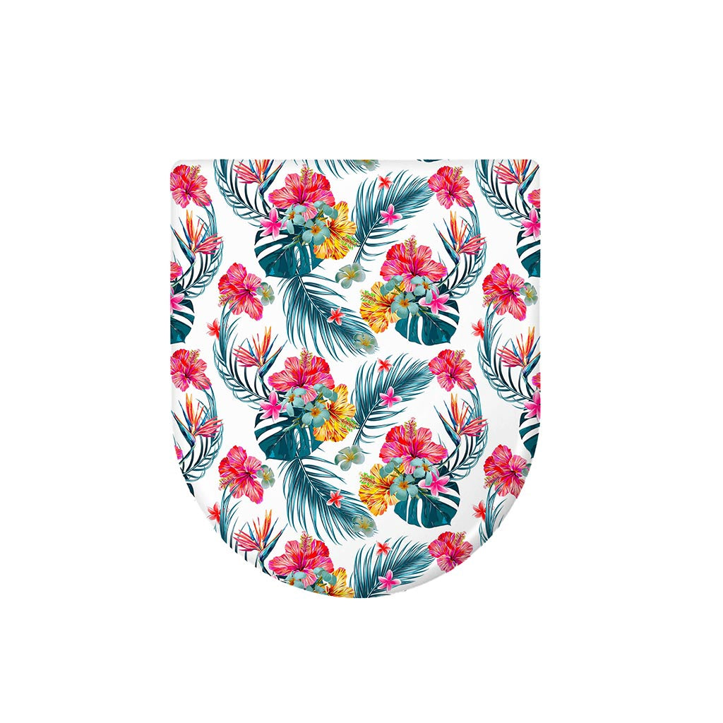 Aloha Hawaii Floral Pattern Print Toilet Lid Cover