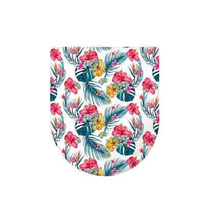 Aloha Hawaii Floral Pattern Print Toilet Lid Cover