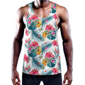 Aloha Hawaii Floral Pattern Print Men's Workout Tank Top