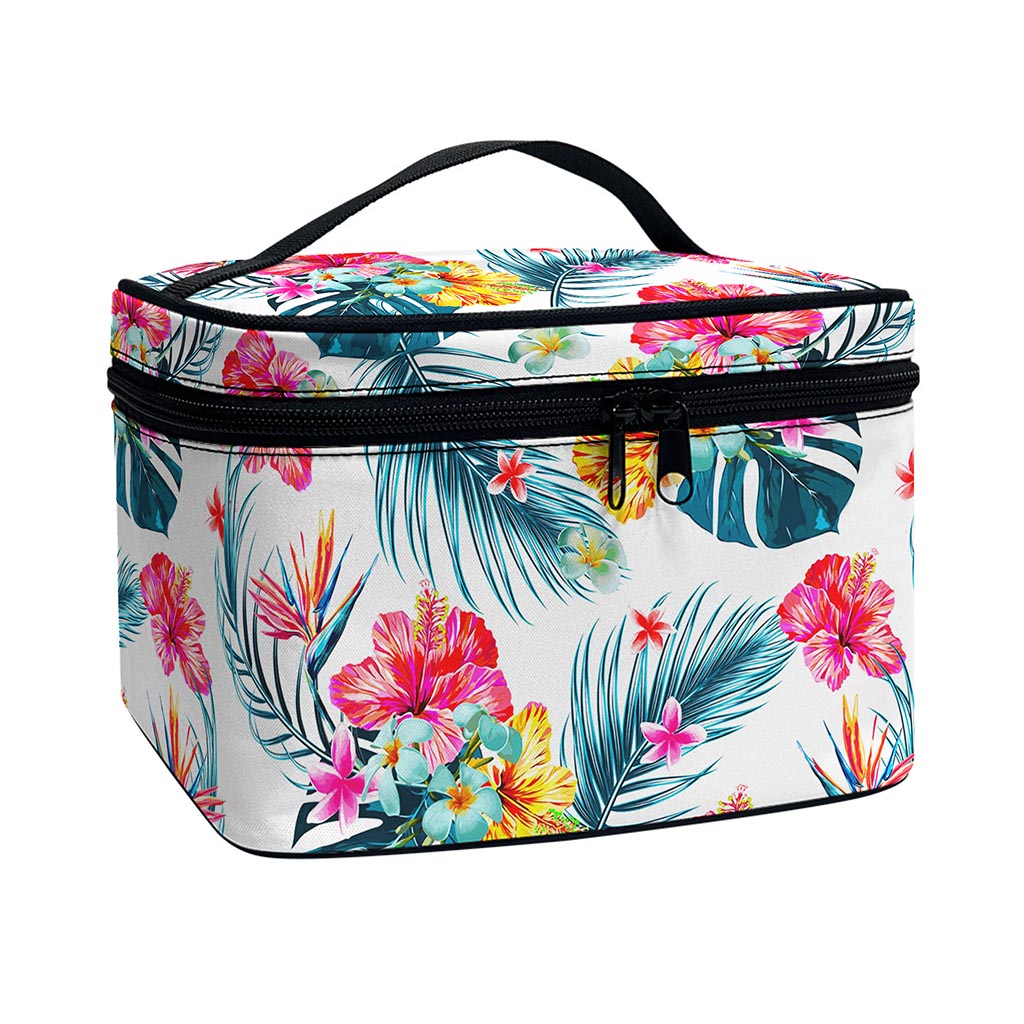 Aloha Hawaii Floral Pattern Print Travel Makeup Bag
