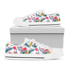Aloha Hawaii Floral Pattern Print White Low Top Sneakers