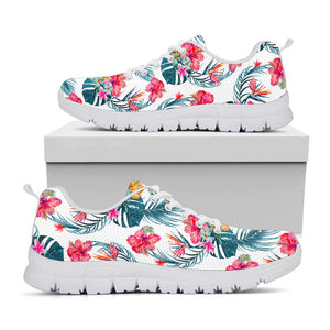 Aloha Hawaii Floral Pattern Print White Running Shoes