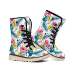 Aloha Hawaii Floral Pattern Print Winter Boots