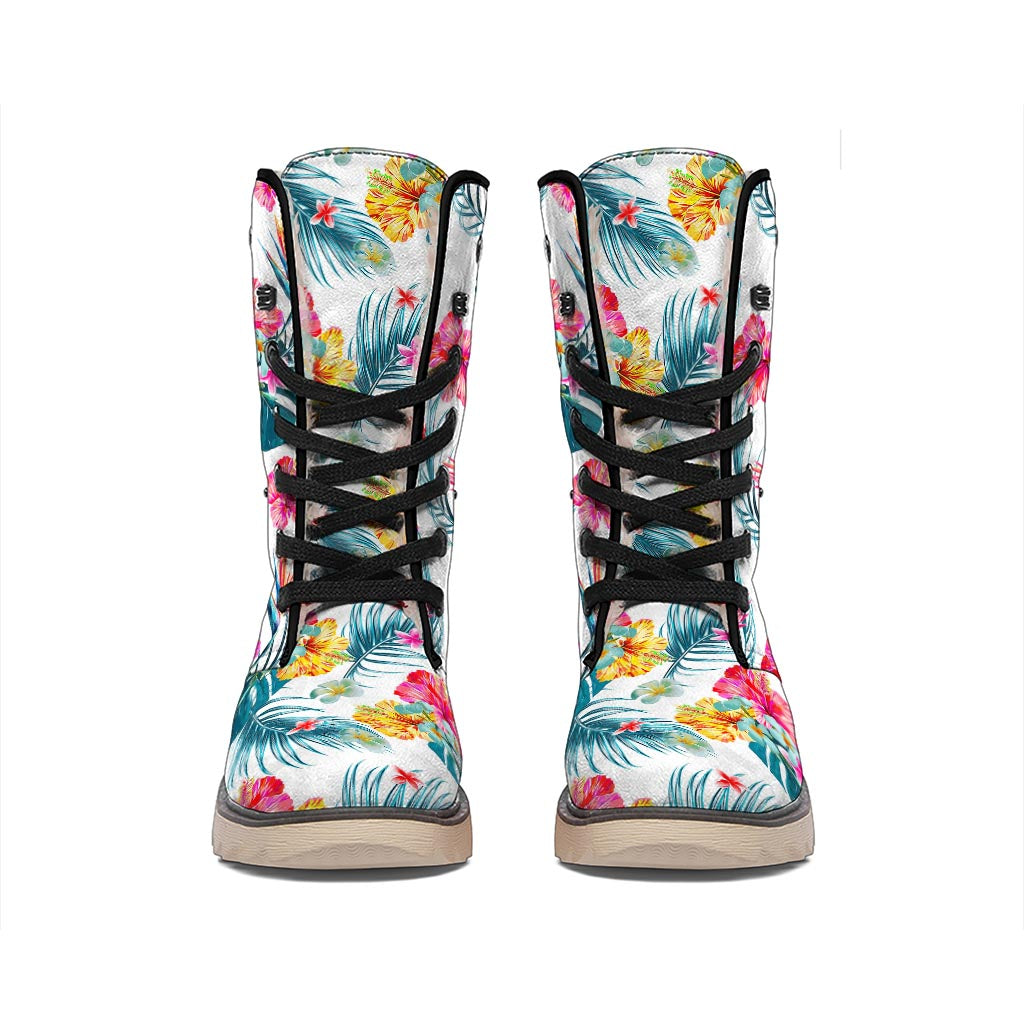 Aloha Hawaii Floral Pattern Print Winter Boots