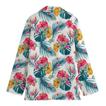 Aloha Hawaii Floral Pattern Print Women's Cotton Blazer