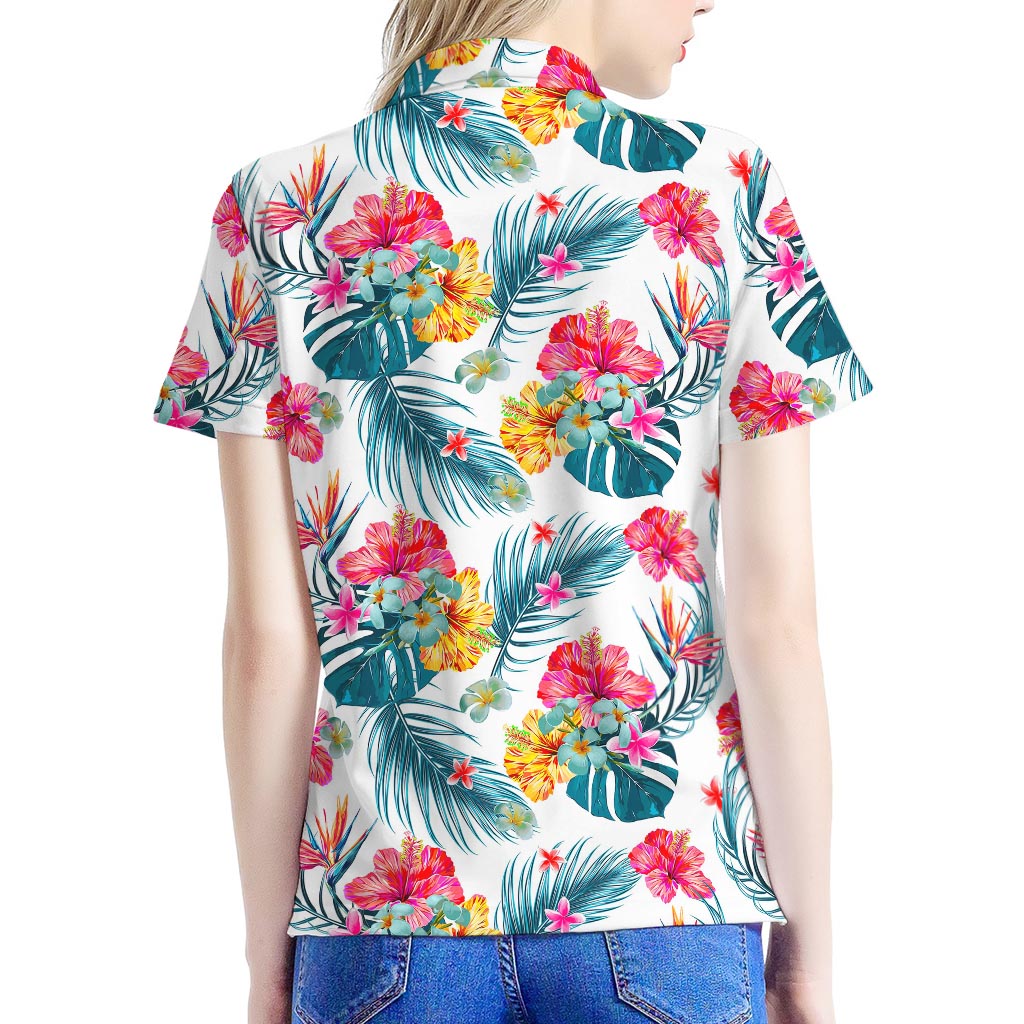 Aloha Hawaii Floral Pattern Print Women's Polo Shirt