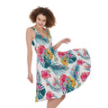Aloha Hawaii Floral Pattern Print Sleeveless Knee Length Dress