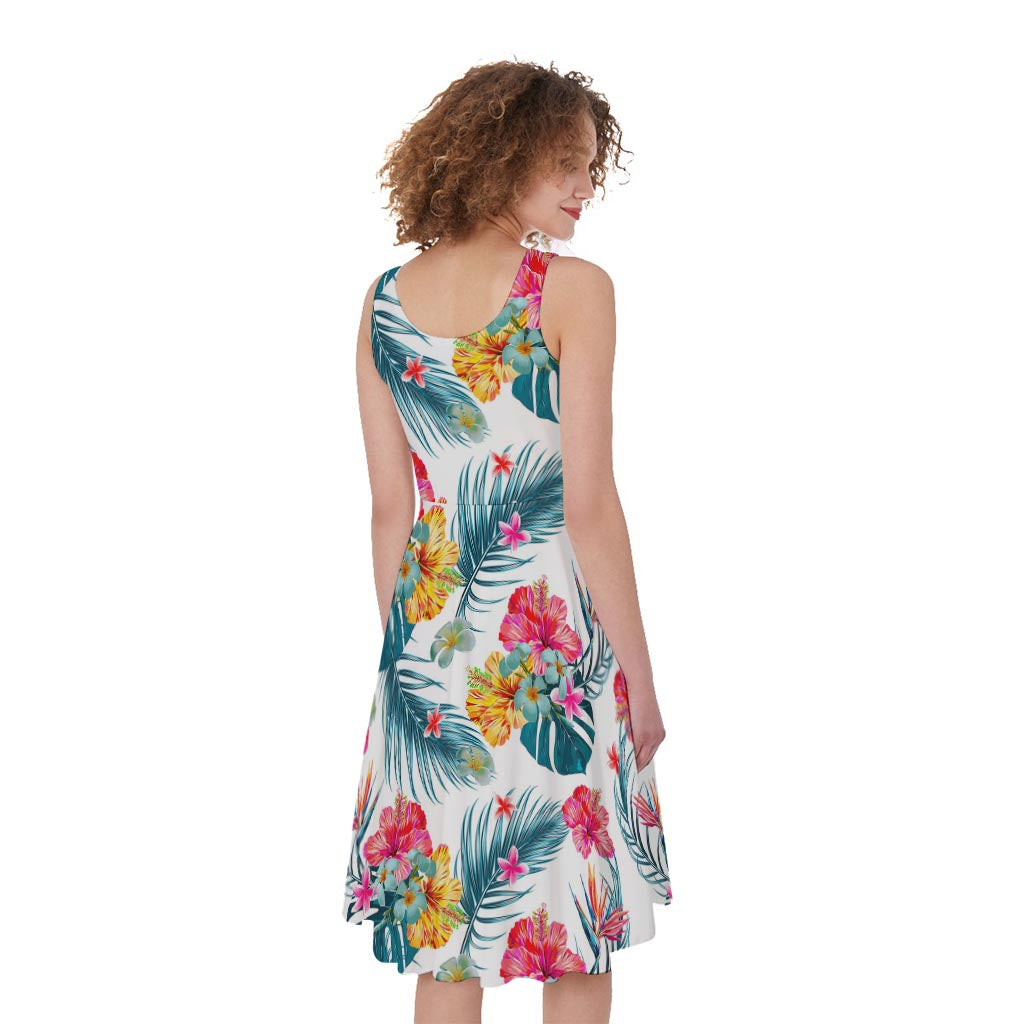 Aloha Hawaii Floral Pattern Print Women's Sleeveless Dress