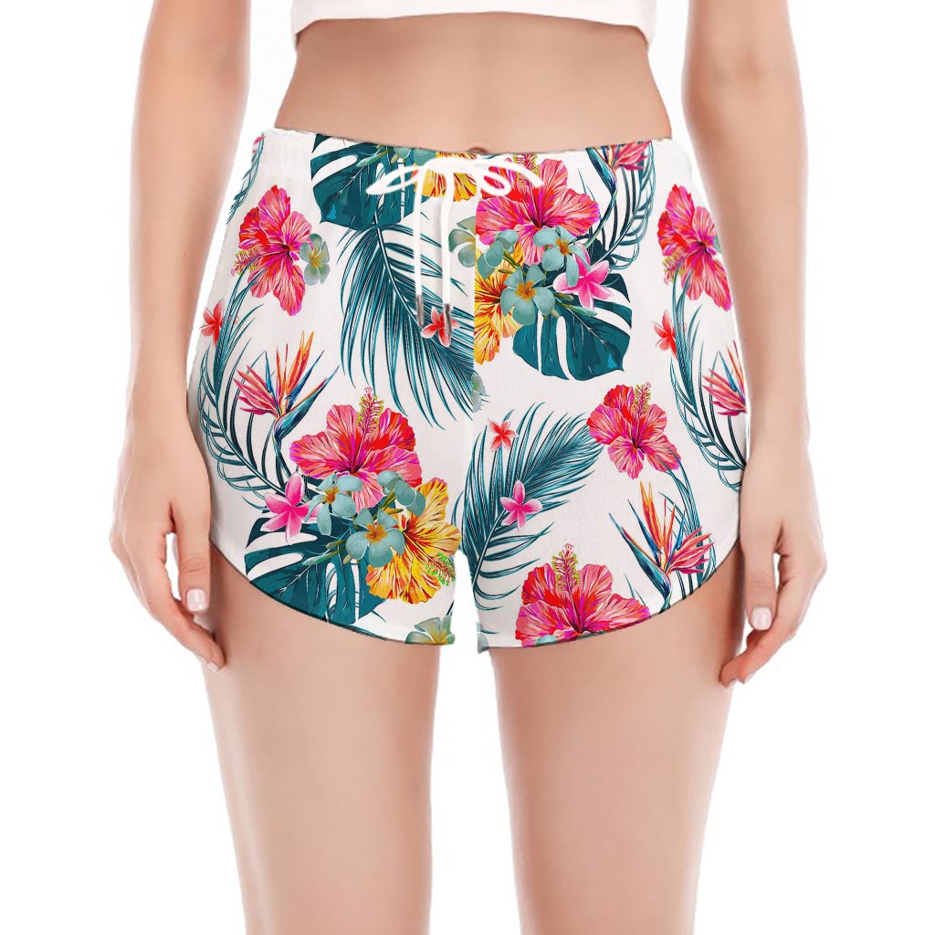 Aloha Hawaii Floral Pattern Print Women's Split Running Shorts