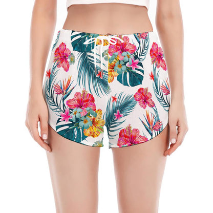 Aloha Hawaii Floral Pattern Print Women's Split Running Shorts