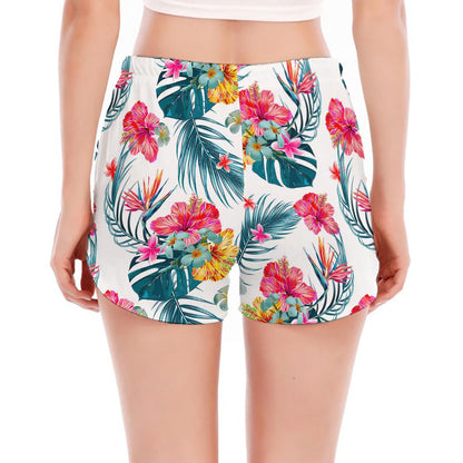 Aloha Hawaii Floral Pattern Print Women's Split Running Shorts