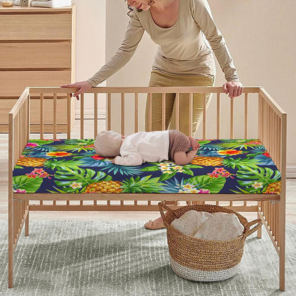 Aloha Hawaii Tropical Pattern Print Baby Crib Sheet