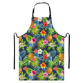 Aloha Hawaii Tropical Pattern Print Bib Apron With Pocket
