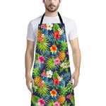 Aloha Hawaii Tropical Pattern Print Bib Apron With Pocket