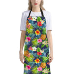 Aloha Hawaii Tropical Pattern Print Bib Apron With Pocket