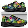 Aloha Hawaii Tropical Pattern Print Black Chunky Shoes