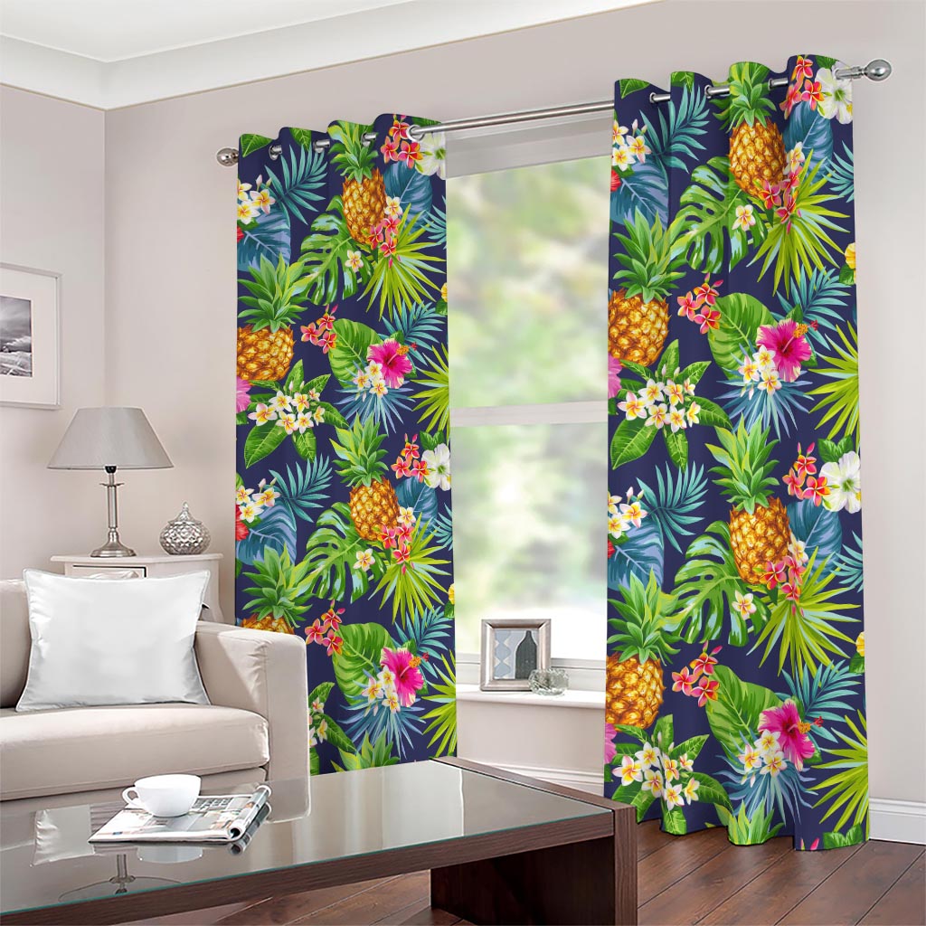 Aloha Hawaii Tropical Pattern Print Blackout Grommet Curtains