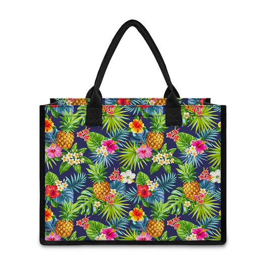 Aloha Hawaii Tropical Pattern Print Canvas Tote Bag
