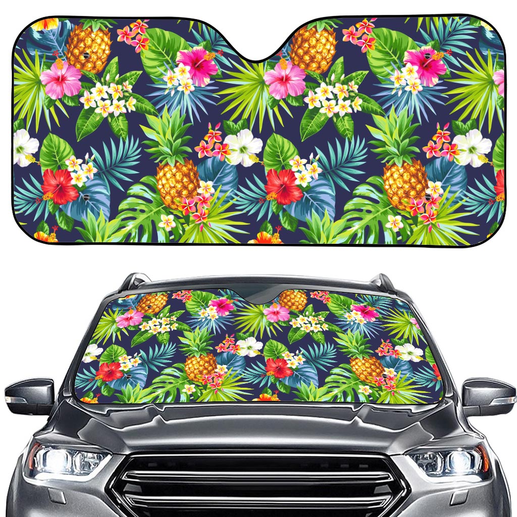 Aloha Hawaii Tropical Pattern Print Car Windshield Sun Shade