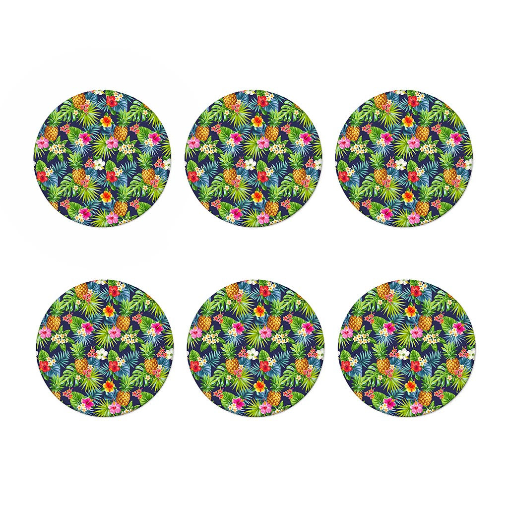 Aloha Hawaii Tropical Pattern Print Coaster Set