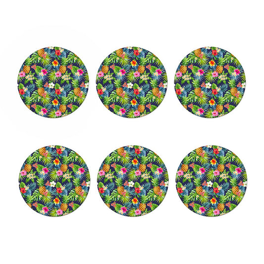 Aloha Hawaii Tropical Pattern Print Coaster Set