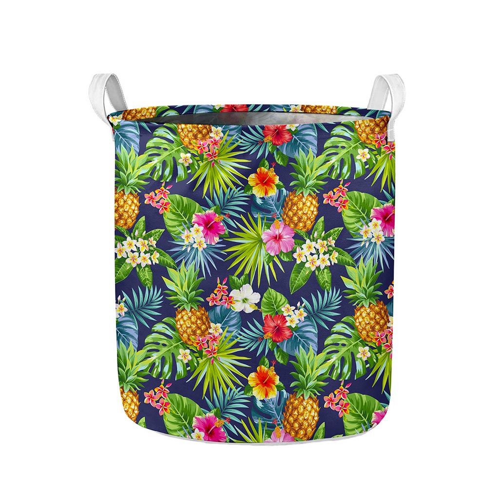 Aloha Hawaii Tropical Pattern Print Collapsible Laundry Basket