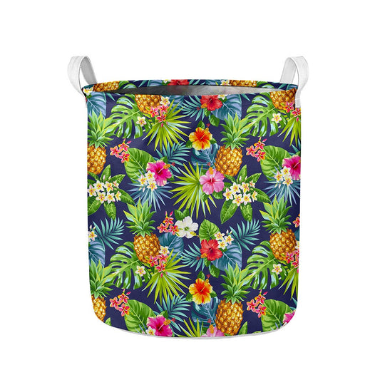 Aloha Hawaii Tropical Pattern Print Collapsible Laundry Basket