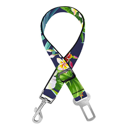 Aloha Hawaii Tropical Pattern Print Dog Seat Belt
