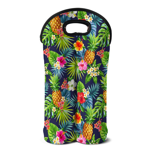 Aloha Hawaii Tropical Pattern Print Double Neoprene Wine Tote