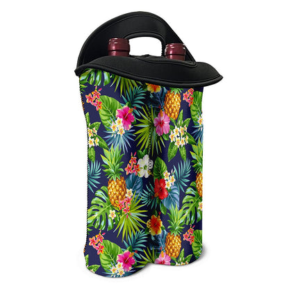 Aloha Hawaii Tropical Pattern Print Double Neoprene Wine Tote