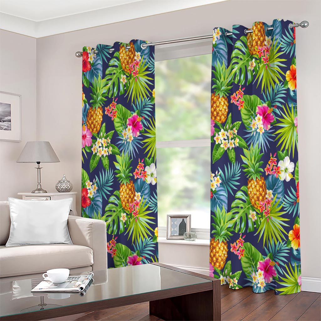 Aloha Hawaii Tropical Pattern Print Extra Wide Grommet Curtains