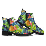 Aloha Hawaii Tropical Pattern Print Flat Ankle Boots