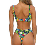 Aloha Hawaii Tropical Pattern Print Front Bow Tie Bikini