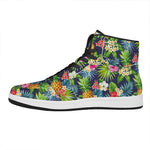 Aloha Hawaii Tropical Pattern Print High Top Leather Sneakers