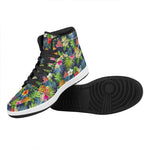 Aloha Hawaii Tropical Pattern Print High Top Leather Sneakers