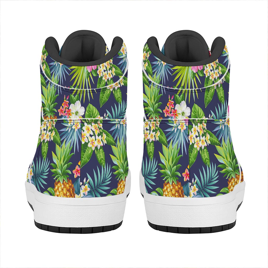 Aloha Hawaii Tropical Pattern Print High Top Leather Sneakers