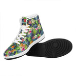 Aloha Hawaii Tropical Pattern Print High Top Leather Sneakers