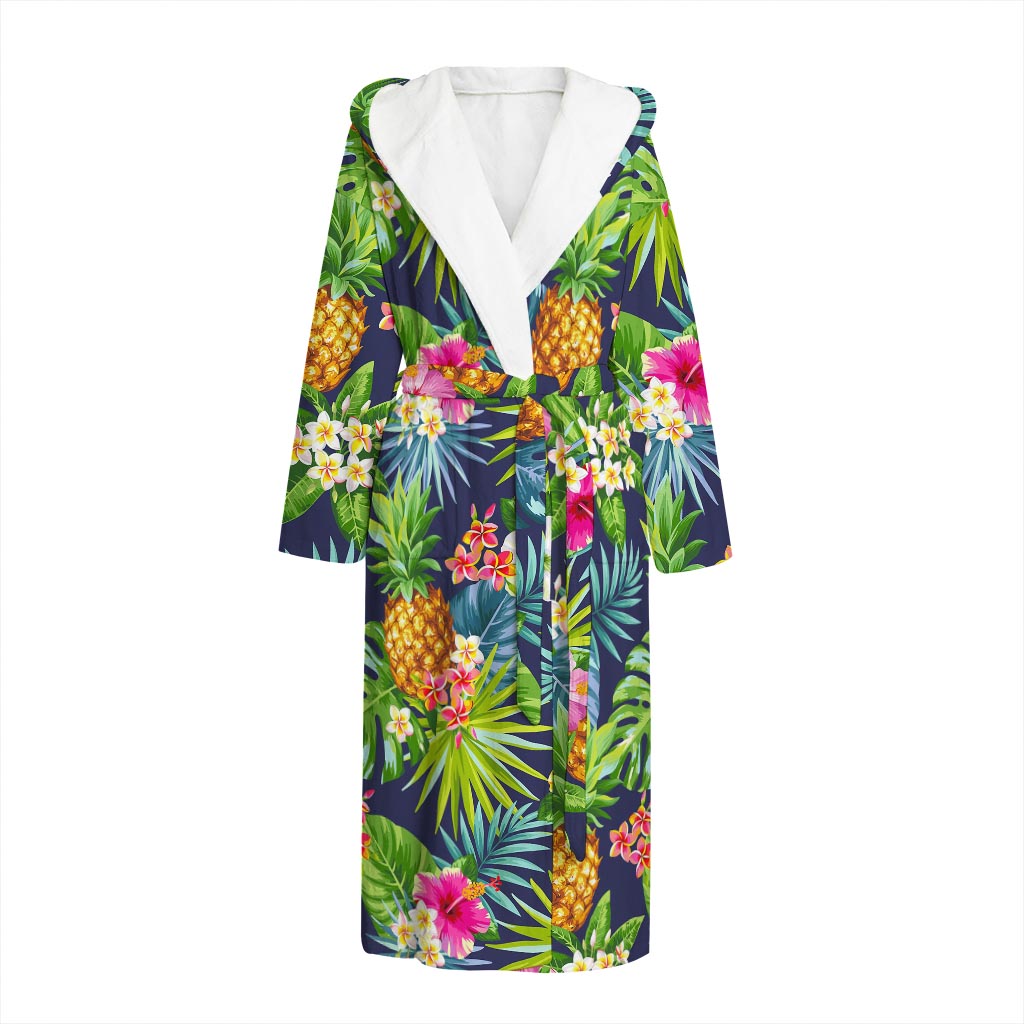 Aloha Hawaii Tropical Pattern Print Hooded Bathrobe