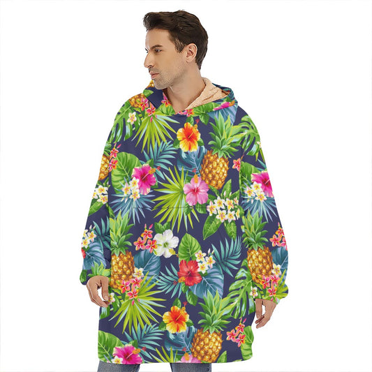 Aloha Hawaii Tropical Pattern Print Hoodie Blanket