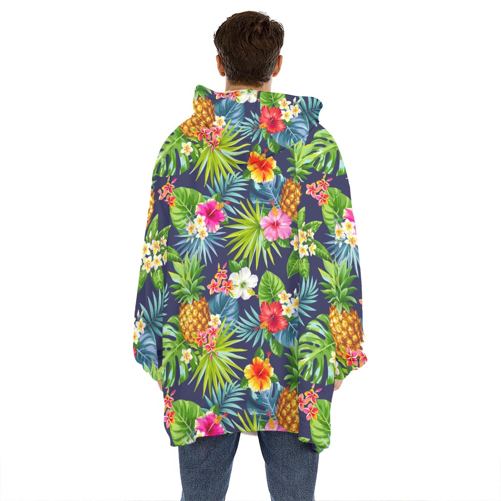 Aloha Hawaii Tropical Pattern Print Hoodie Blanket